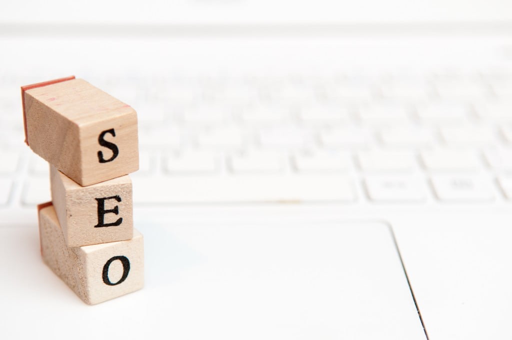 letter blocks stacked vertically forming the word SEO