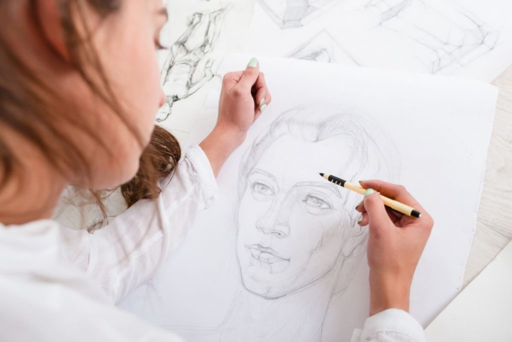 artist sketching face