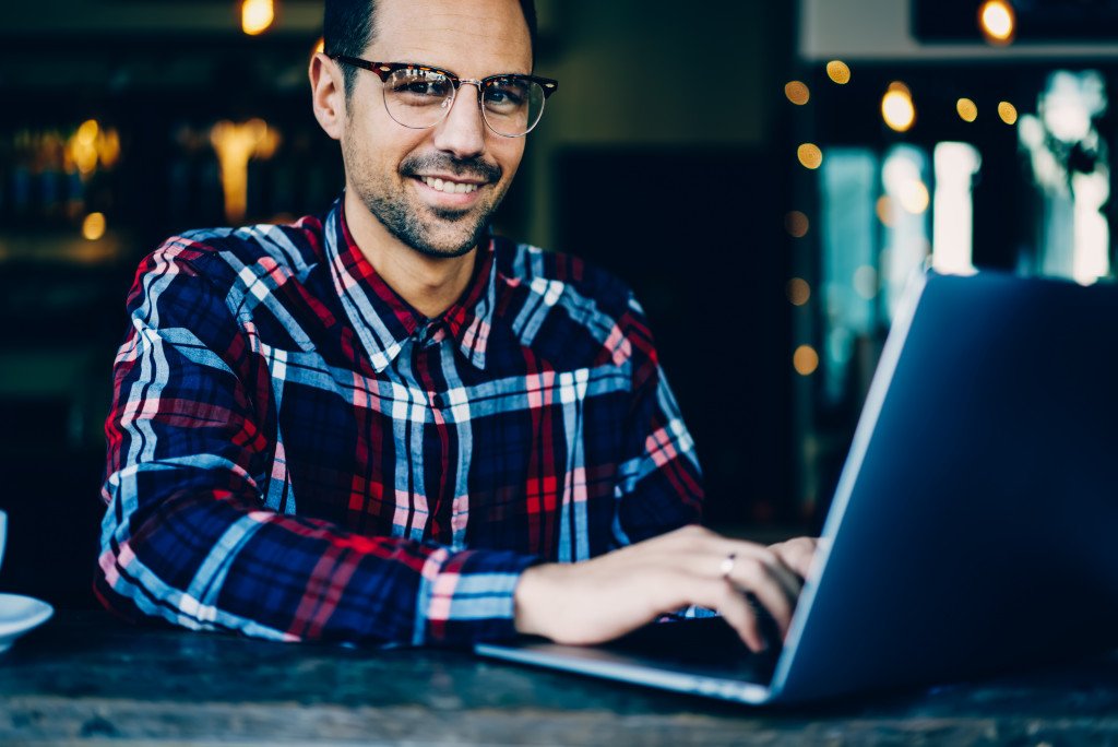 man working on a laptop