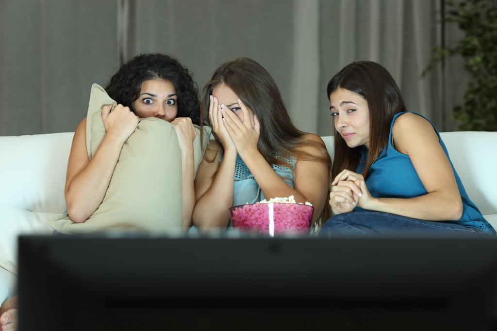 women watching television